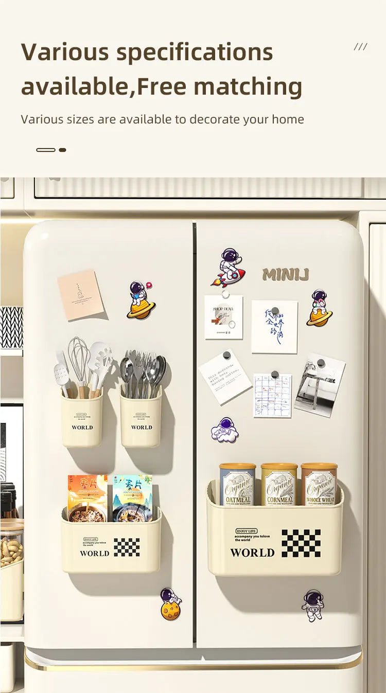 Magnetic Fridge Shelf Spice Storage Rack Wall mounted Kitchen Organizer Magnetic Shelf Space Saving Cabinet Shelves
