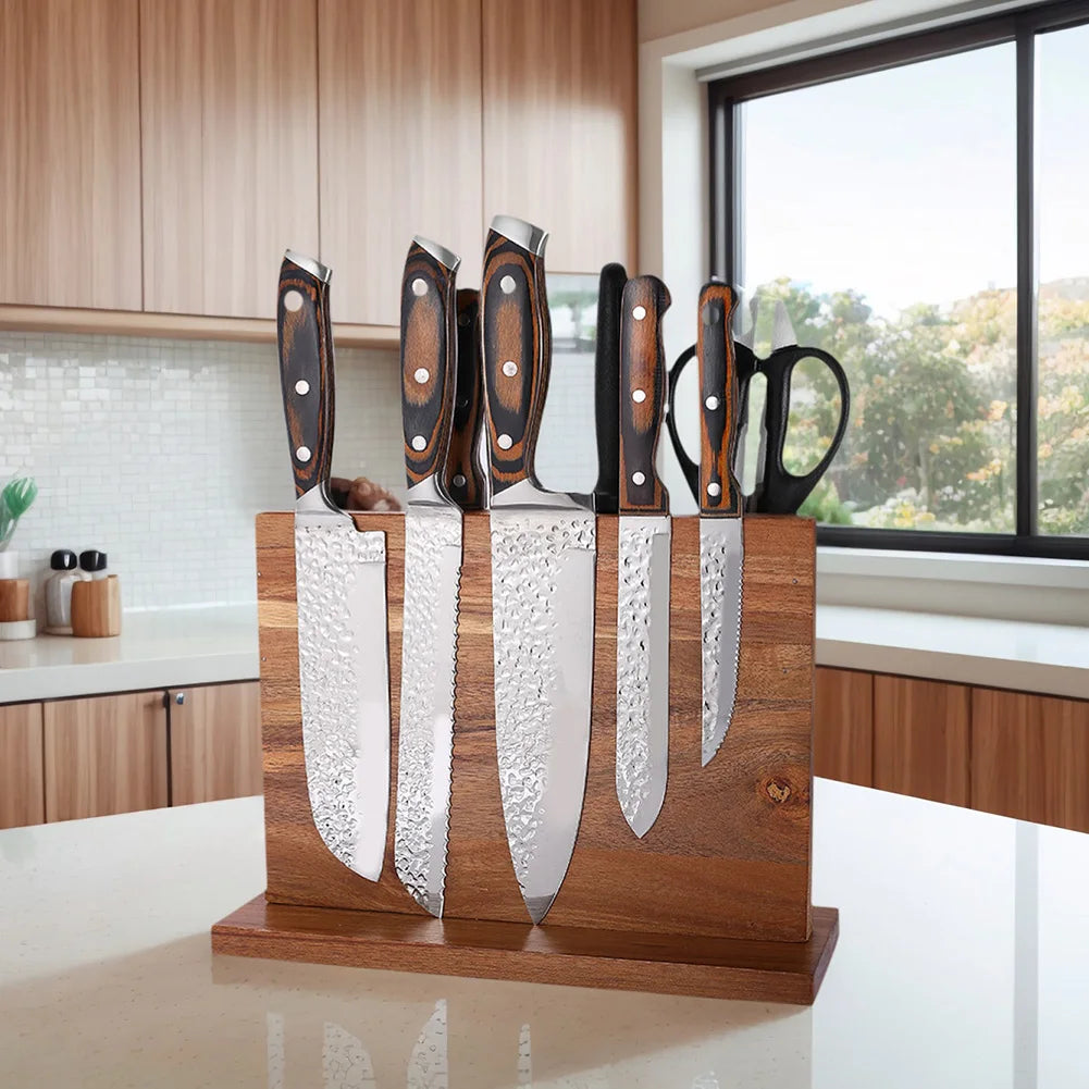 Magnetic Universal Knife Stand Knife Display Rack Knife Set Holder Stand with Strong Enhanced Magnets for Counter Top