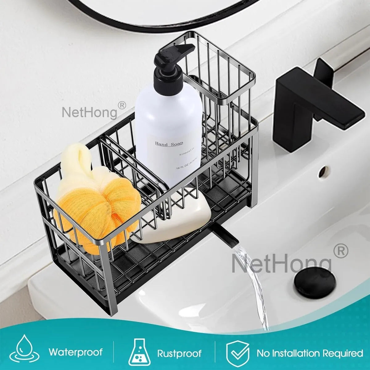 2 Tiers Dish Drainer Cutlery Holder Plate Rack Kitchen Sink With Drip Tray~
