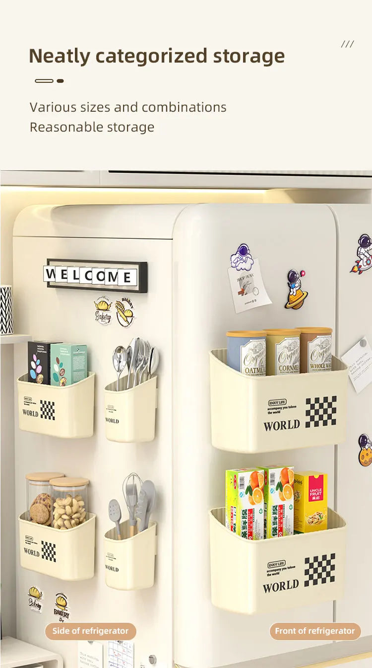 Magnetic Fridge Shelf Spice Storage Rack Wall mounted Kitchen Organizer Magnetic Shelf Space Saving Cabinet Shelves