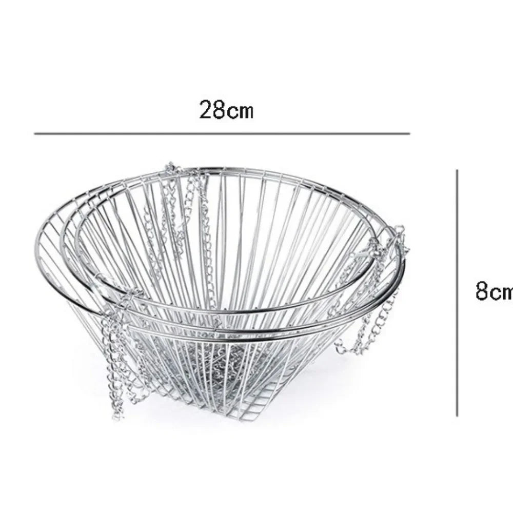Foldable Hanging Fruit Basket Nordic Wall Hanging Snacks Storage Basket Iron Wire Three Tier Flowers Basket Storage Rack