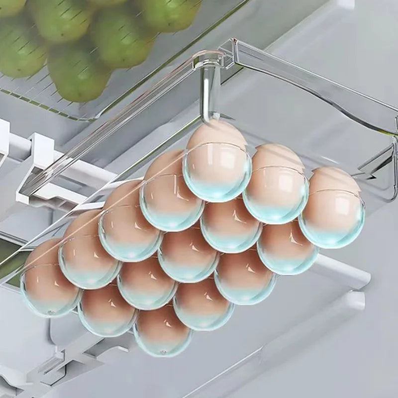 Kitchen Storage Box Fruit Vegetable Preservation Organizer Transparent Egg Container Under-shelf Refrigerator Drawer