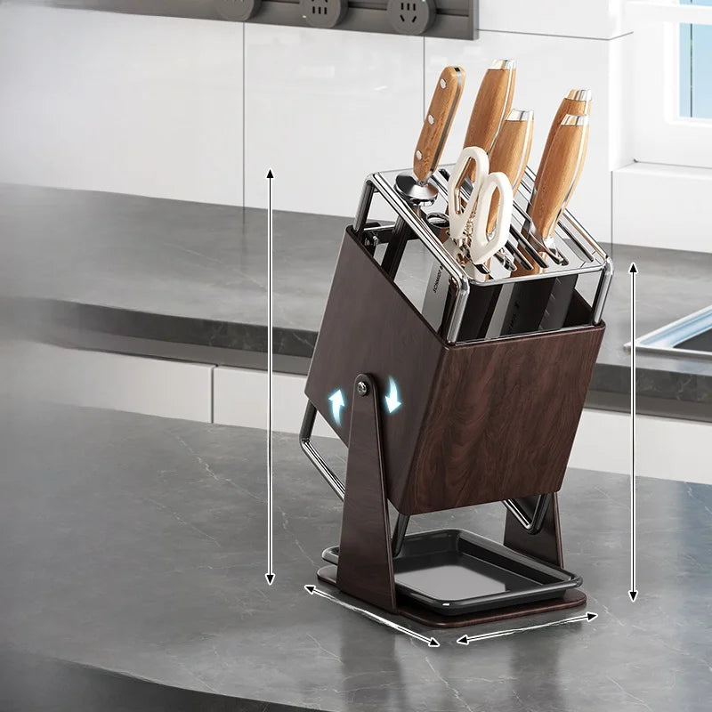 Stainl Steel Kitchen Knife Holder Rotating Blade Storage Ra High Aesthetic Multi-Function Kitchen Storage elf