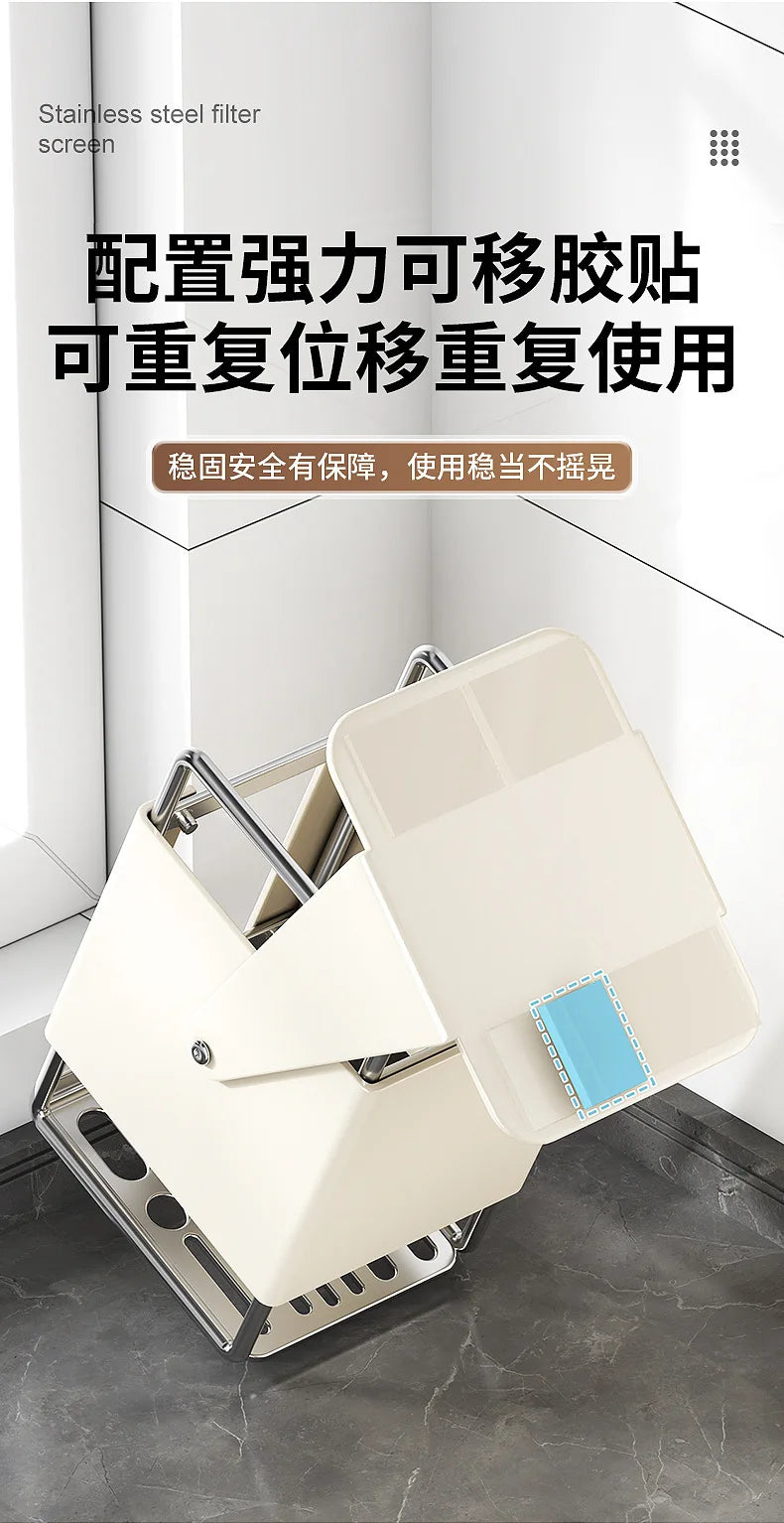 Stainless steel kitchen knife holder, rotatable tool storage rack, drainage countertop integrated tool holder