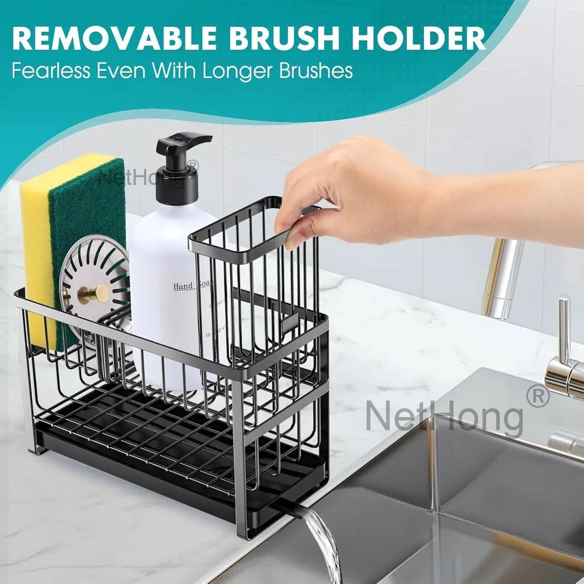 2 Tiers Dish Drainer Cutlery Holder Plate Rack Kitchen Sink With Drip Tray~