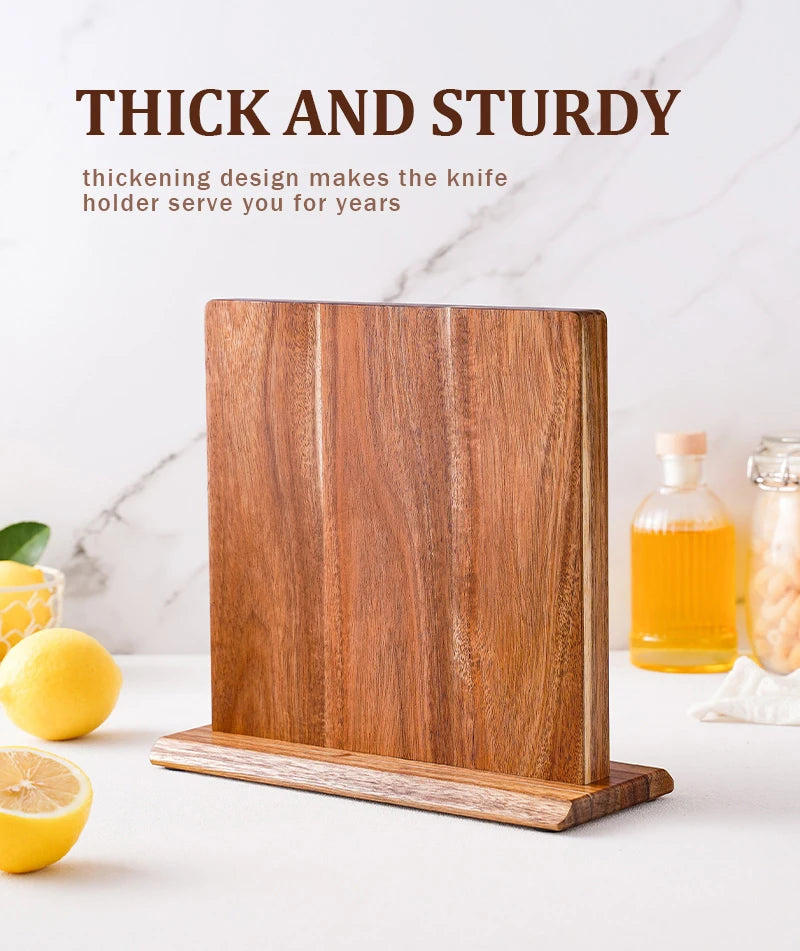 New Acacia Wood Home Kitchen Magnetic Knife Block Holder Rack Magnetic Stands with Strong Enhanced Magnets