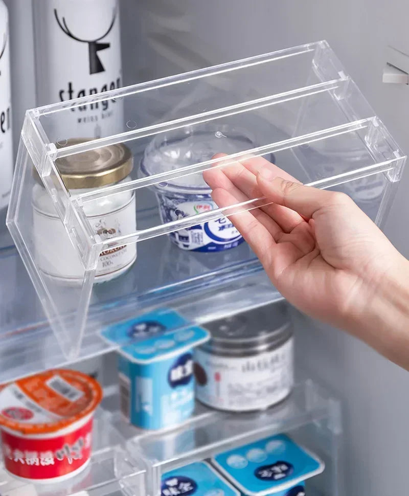 Refrigerator Organizers Storage Rack Fridge Layered Separator Shelves Transparent Desktop Stand Save Space Kitchen