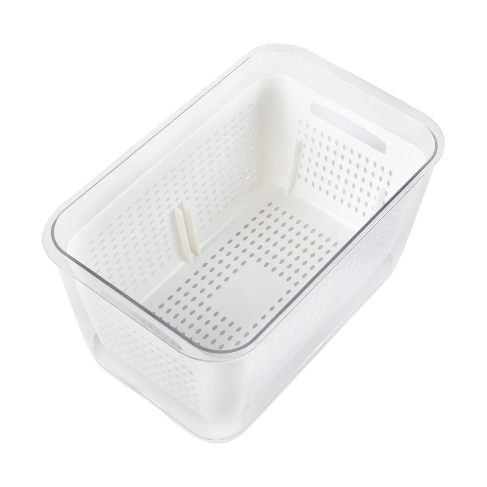 【Lifeideas】1.7L/4.5L Nested Fridge Storage Container with Removable Colander Refrigerator Fresh Vegetable Fruits Drain Basket