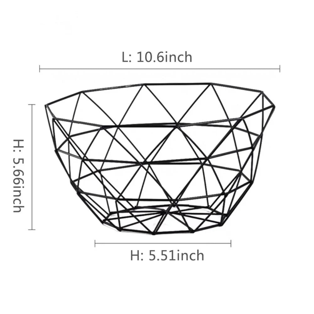Metal Fruit Basket Simple Fruit Basin Multi-Size Iron Snack Bread Vegetable Storage Bowls Kitchen Eggs Dessert Holder Organizer