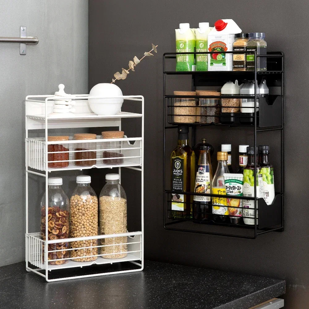 2/3 Tier Refrigerator Magnet Strorage Shelf Washing Machine Side Rack Kitchen Organizer Shelf for Refrigerator Washing Machine