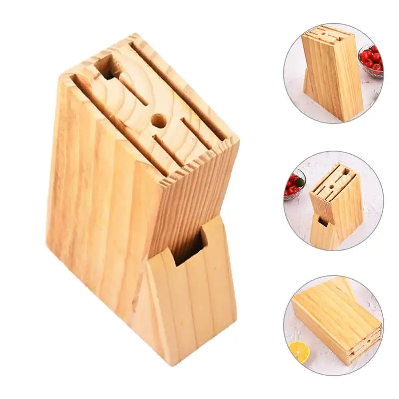 Cutlery Storage Rack Multi Socket Knife Holder, Wooden Knife Stand Multipurpose Cutters Stand Holder Storage Rack For Kitchen