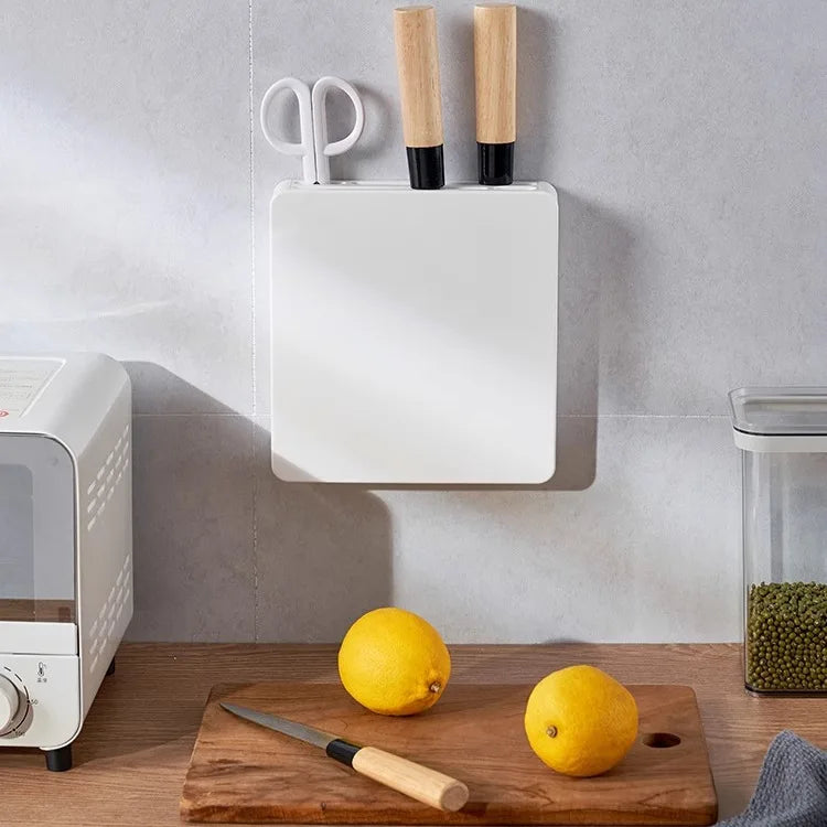 Invisible Wall-Mounted Kitchen Knife Storage Ra Dustproof Plastic Cabinet Door No-Drilling Required Small Knife Organizer