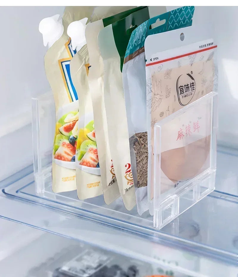 Refrigerator Organizers Storage Rack Fridge Layered Separator Shelves Transparent Desktop Stand Save Space Kitchen