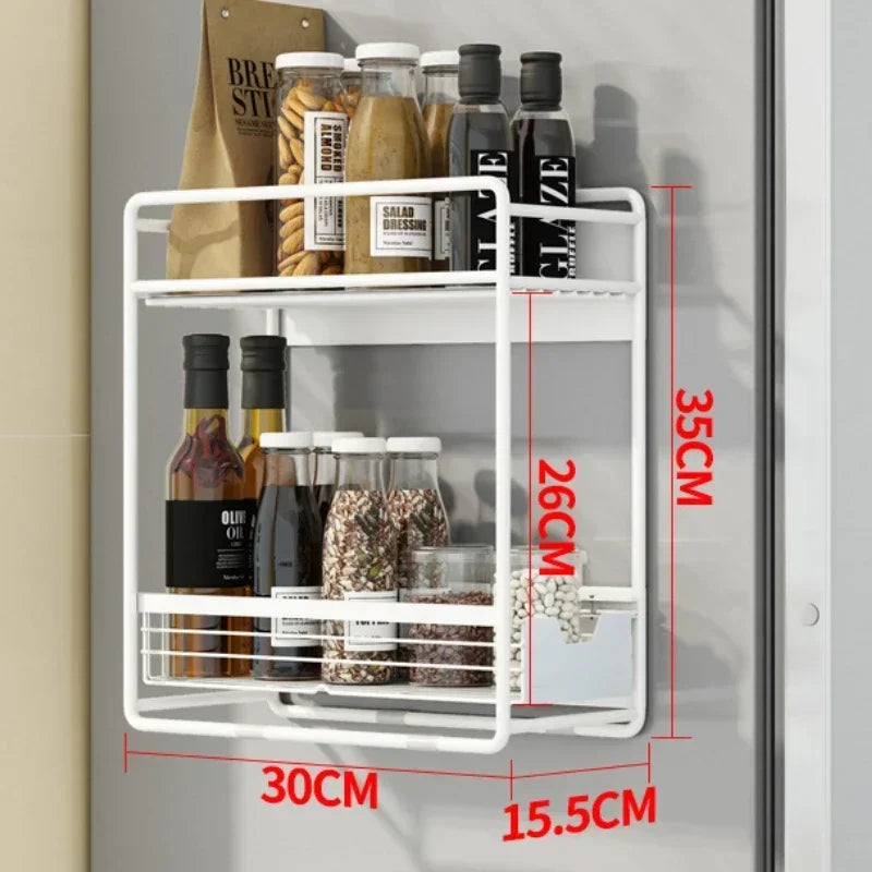 2/3 Tier Refrigerator Magnet Strorage Shelf Washing Machine Side Rack Kitchen Organizer Shelf for Refrigerator Washing Machine