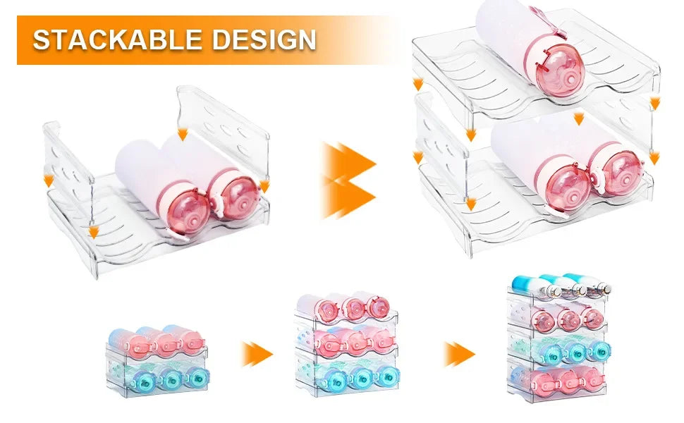 4 Tier Stackable Beverage Organizer Cabinet Wine Organizer Refrigerator Mug Organizer Multifunctional Folding Storage Rack