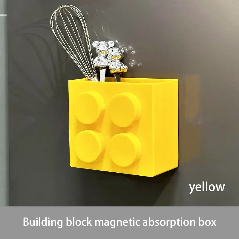 Building Blocks Refriger  Atorstorage Rack Magnetic Wall-mounted Sundry Items Storage Box Refrigerator Side Storage Rack