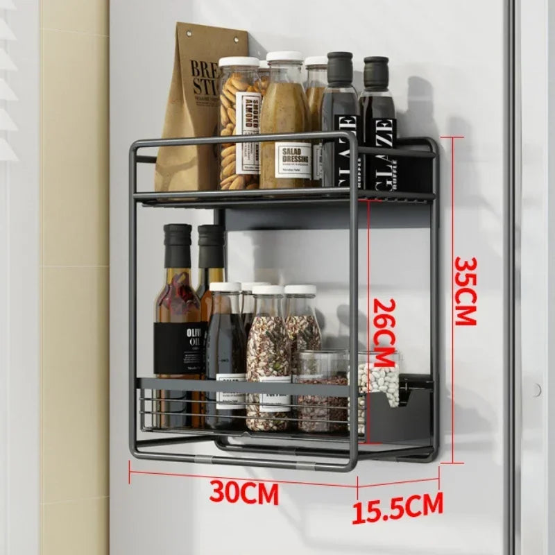 2/3 Tier Refrigerator Magnet Strorage Shelf Washing Machine Side Rack Kitchen Organizer Shelf for Refrigerator Washing Machine