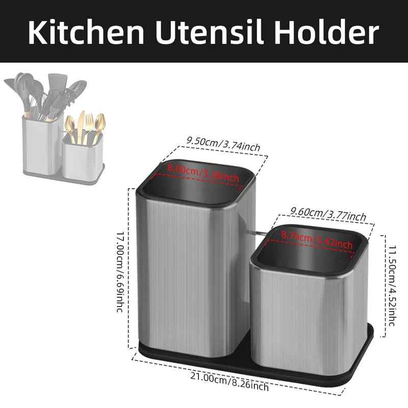 Stainless Steel Knife Holder Bucket Bracket Storage Rack Multi-functional Kitchen Storage Bucket Kitchen Accessories Chopstick