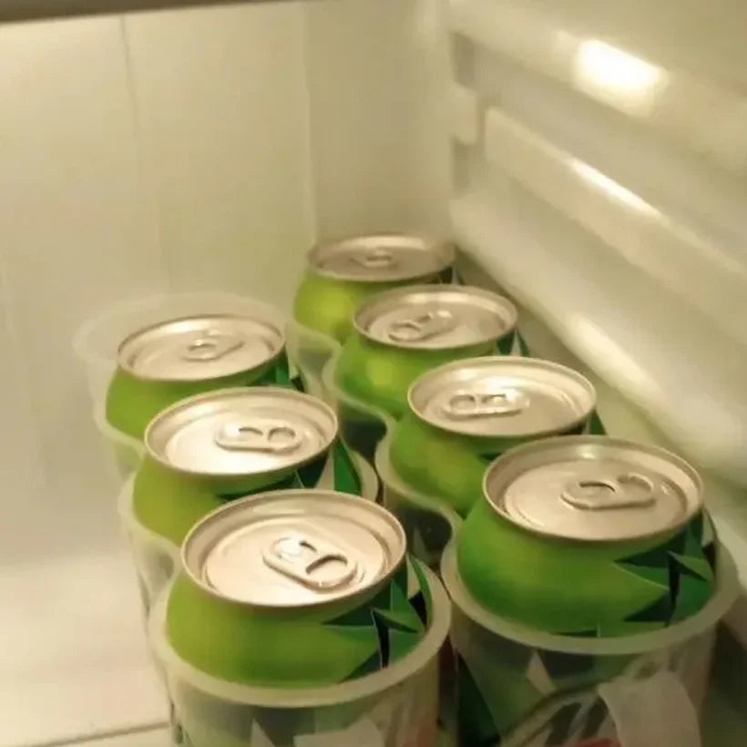 Portable soda can storage box, suitable for refrigerator rack beer can rack refrigerator storage slide rack transparent plastic