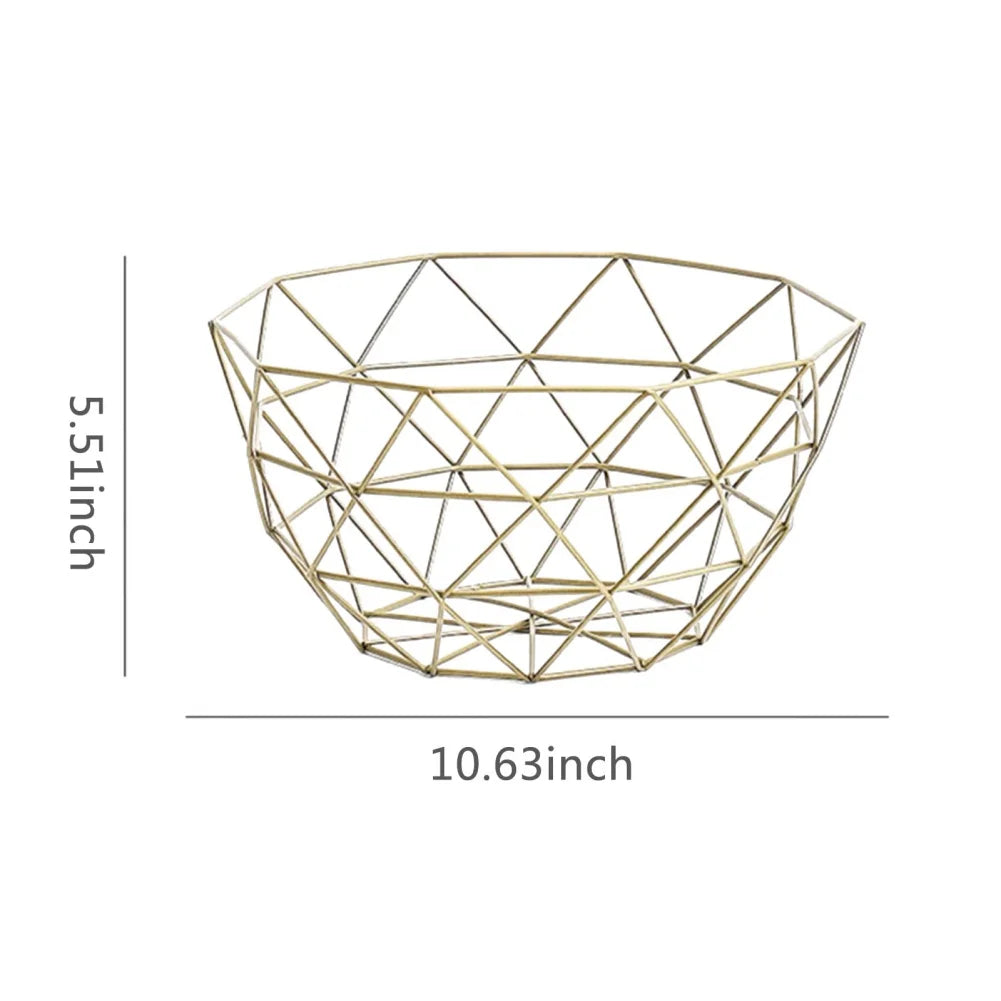 Metal Fruit Basket Simple Fruit Basin Multi-Size Iron Snack Bread Vegetable Storage Bowls Kitchen Eggs Dessert Holder Organizer