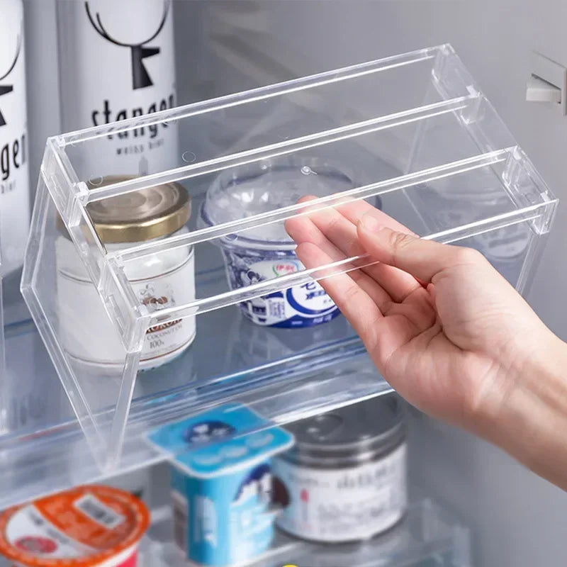 Refrigerator Organizers Storage Rack Fridge Layered Separator Shelves Transparent Desktop Stand Save Space Kitchen