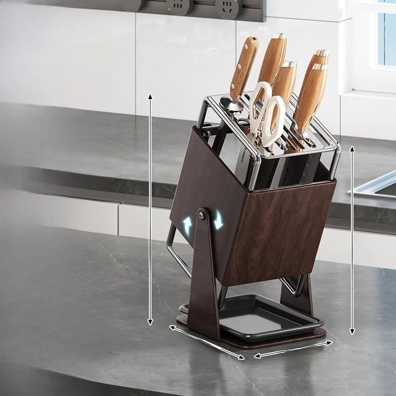 Stainl Steel Kitchen Knife Holder Rotating Blade Storage Ra High Aesthetic Multi-Function Kitchen Storage elf