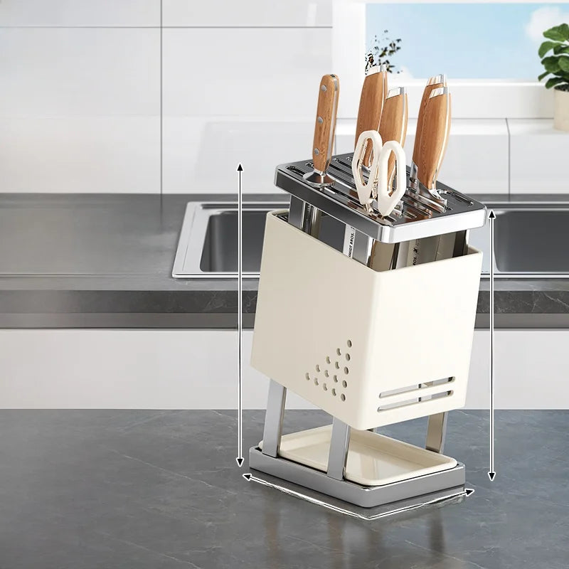 Stainl Steel Kitchen Knife Holder Rotating Blade Storage Ra High Aesthetic Multi-Function Kitchen Storage elf