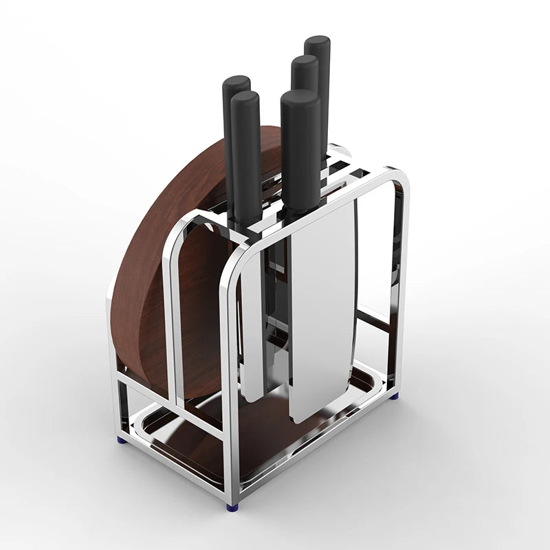 Stainl Steel 304 Knife Holder Cutting Board Stand Kitchen Storage Ra Utensil elf Anti-Mold Stainl Steel Kitchen Sto...