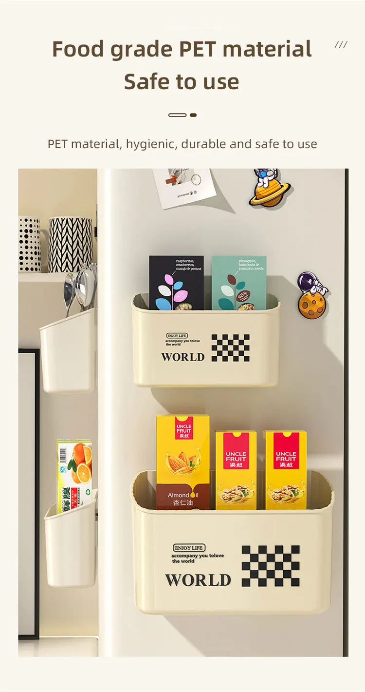 Magnetic Fridge Shelf Spice Storage Rack Wall mounted Kitchen Organizer Magnetic Shelf Space Saving Cabinet Shelves