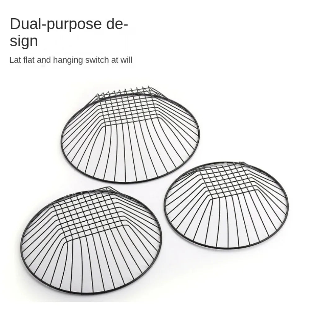 Foldable Hanging Fruit Basket Nordic Wall Hanging Snacks Storage Basket Iron Wire Three Tier Flowers Basket Storage Rack