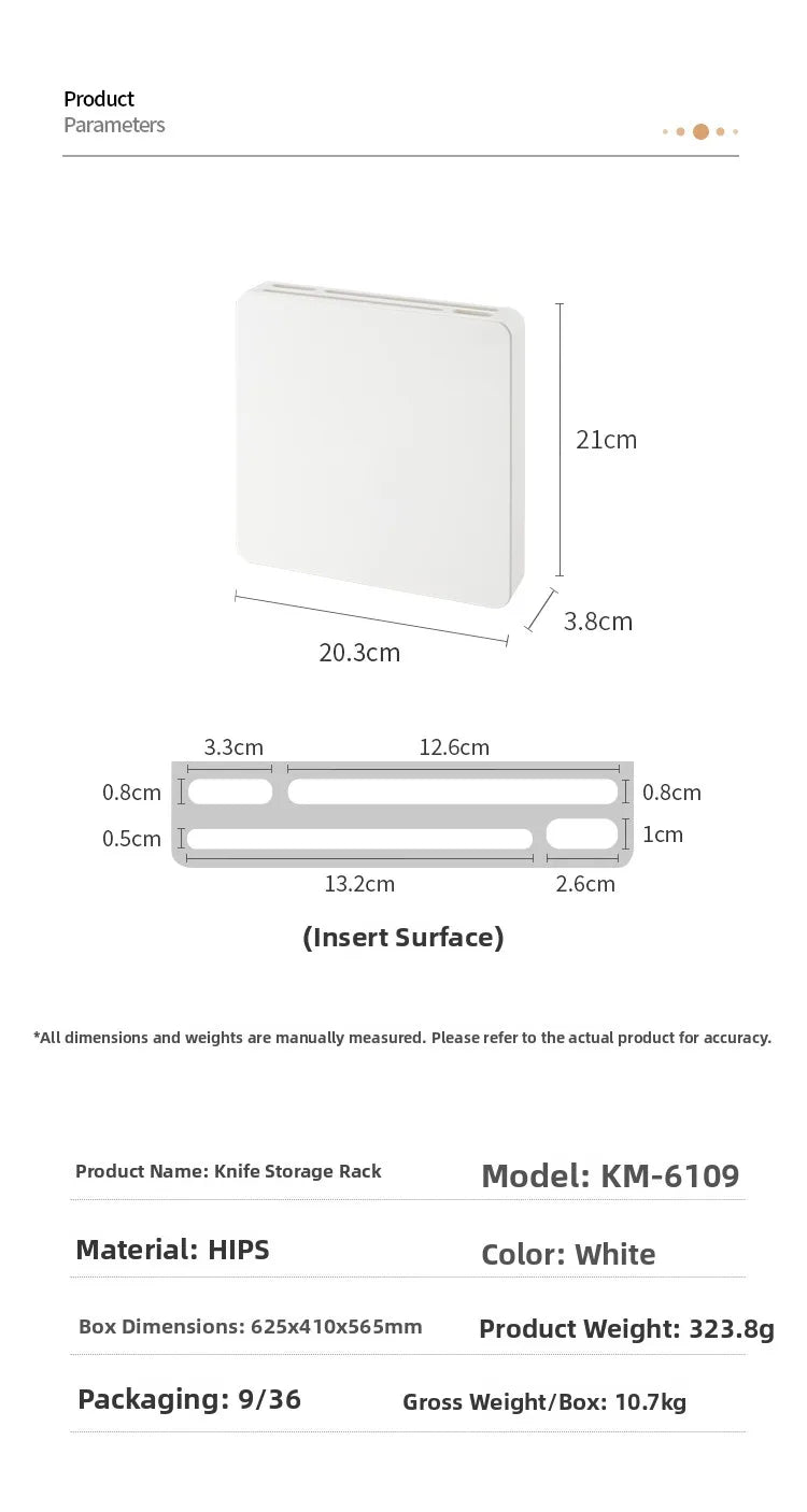 Invisible Wall-Mounted Kitchen Knife Storage Ra Dustproof Plastic Cabinet Door No-Drilling Required Small Knife Organizer