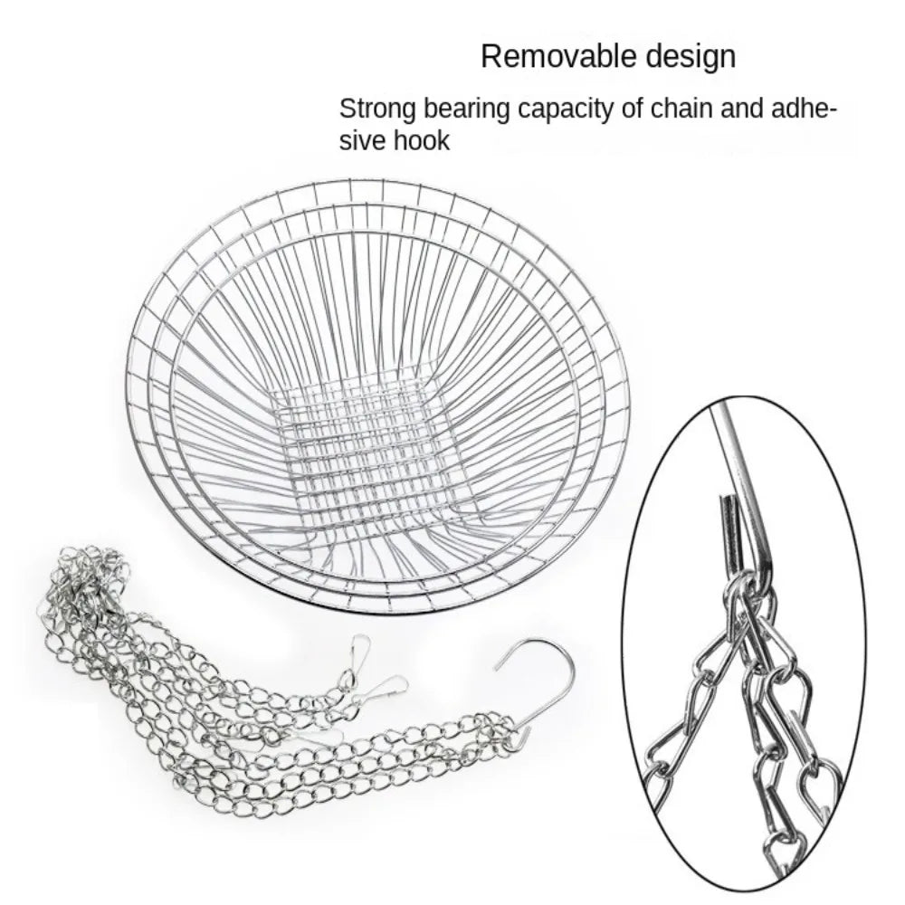 Foldable Hanging Fruit Basket Nordic Wall Hanging Snacks Storage Basket Iron Wire Three Tier Flowers Basket Storage Rack