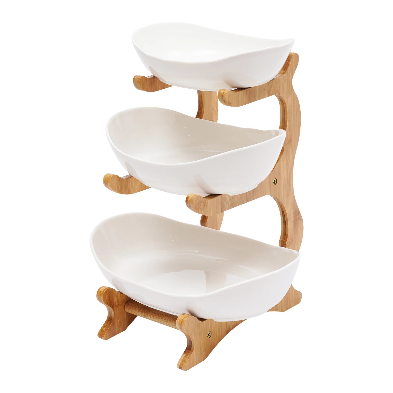 3 Tier Ceramic Fruit Basket Holder Bowl Stand Dining Table for Kitchen Decor for Vacations, Exhibitions, Gatherings, Birthdays