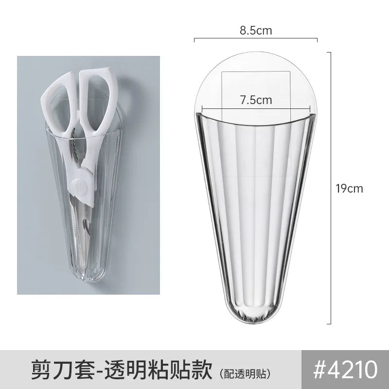 Invisible Wall-Mounted Kitchen Knife Storage Ra Dustproof Plastic Cabinet Door No-Drilling Required Small Knife Organizer