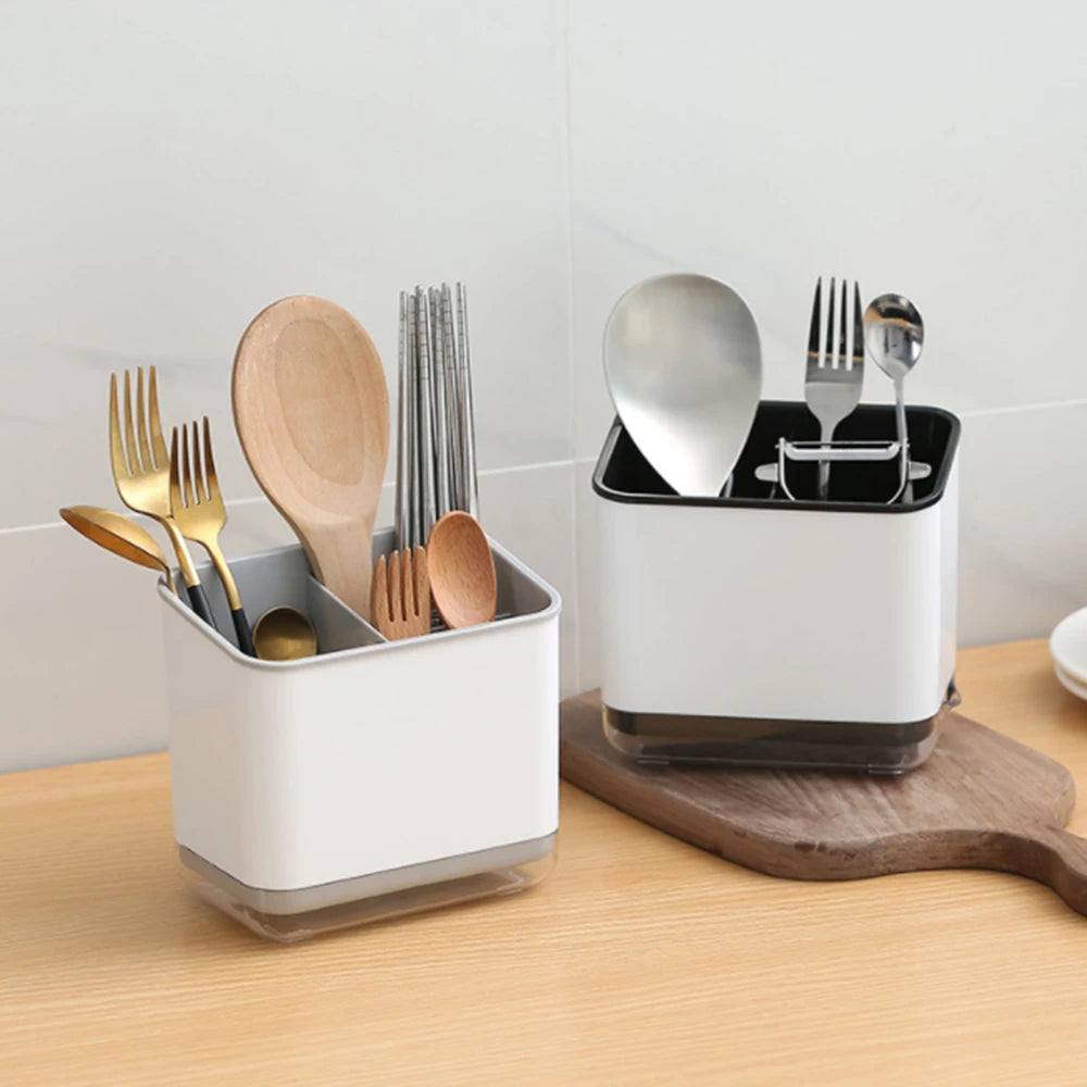 Multifunctional Storage Holder Spoon Fork Chopstick Storage Holder Box Double Layer Cutlery Drain Rack Organizer Racks