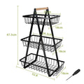 2/3 Tier Fruit Storage Basket Countertop for Kitchen Fruit Vegetable Basket Bowle with Handle Bread Snacks Stand