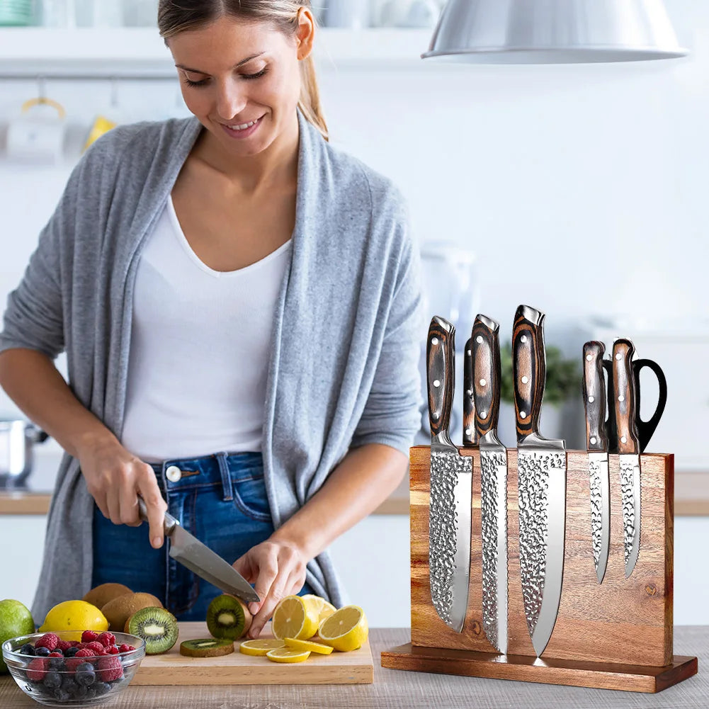 Magnetic Universal Knife Stand Knife Display Rack Knife Set Holder Stand with Strong Enhanced Magnets for Counter Top