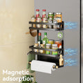 Multi-functional storage rack magnetic suction refrigerator hanging rack non-drilling seasoning rack multi-layer cling film stor