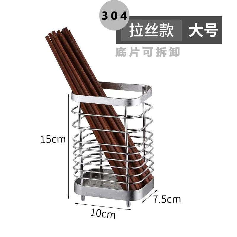 Suspension type Household Stainless Steel Kitchen Cutlery Holder Drainer For chopstick Forks Spoons Storage Organizer Ware Racks
