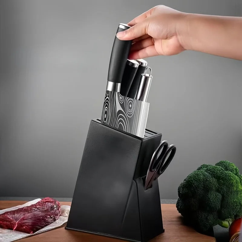 6 Styles Knife Holder Inserted Knives Storage Stand Fruit Knife Cleaver Chop Bone Knife Scissors Organizer Kitchen Accessories