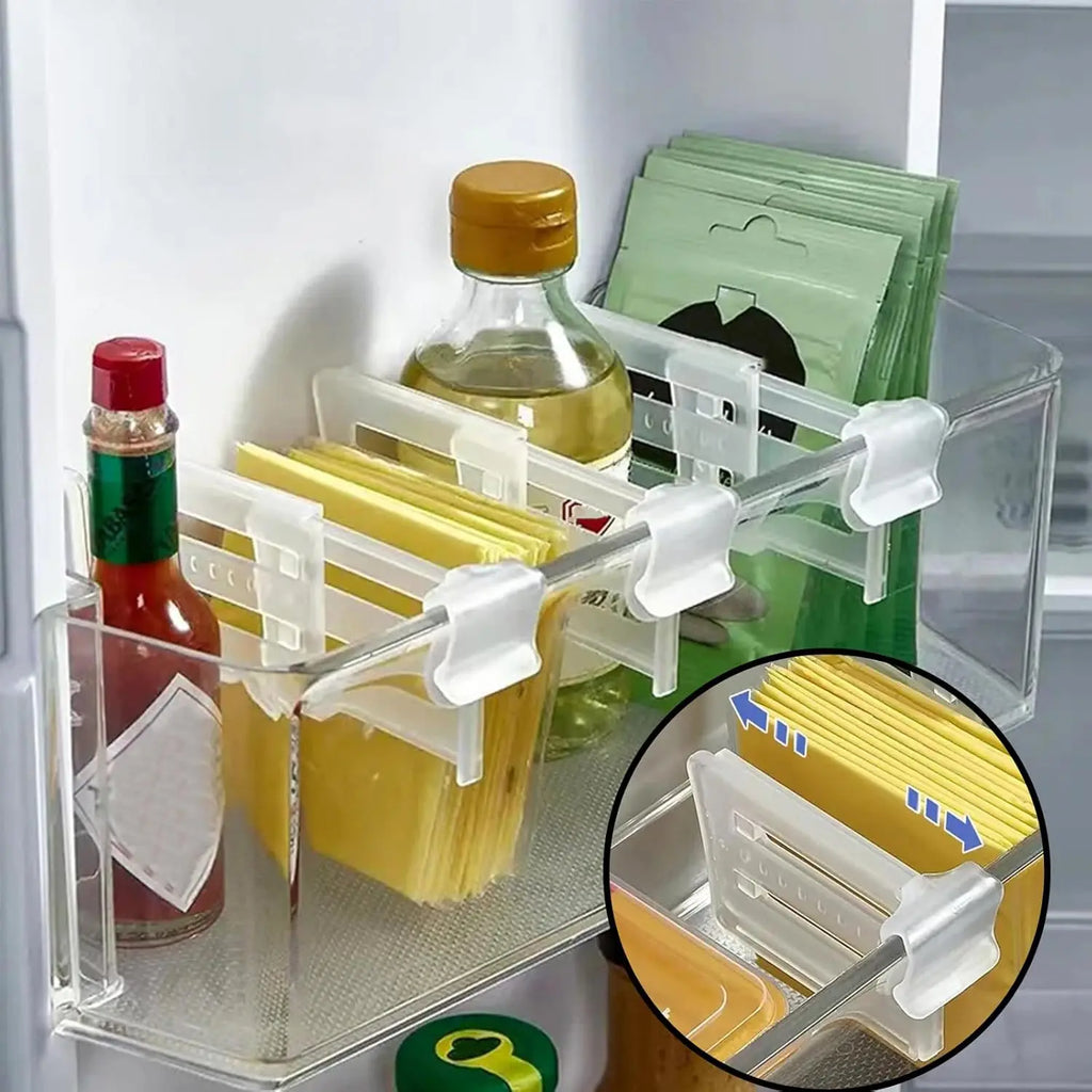 4/8pcs Refrigerator Storage Divider Clip,Fridge Door Storage Partition Expandable Baffle Dividers Kitchen Bottle Shelf Organizer