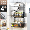 Wall mounted refrigerator rack, cling film storage rack, kitchen multifunctional seasoning rack, no drilling required