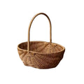Imitation Rattan Handhold Weaving Basket with Handle Home Decoration Braid Storage Baskets Vegetable Fruit Flower