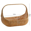 Handwoven Bread Basket and Fruit Tray in Natural Rattan, Rustic Style Basket for Serving Bread and Fruits