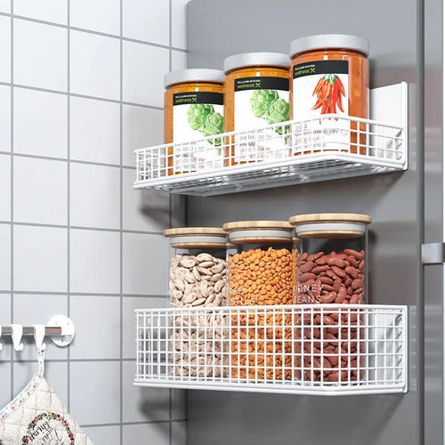 1pc Strong Magnetic Spice Rack-No-Drill,Space-Saving Kitchen Organizer for Refrigerator & Microwaves with Super Magnetic Suction