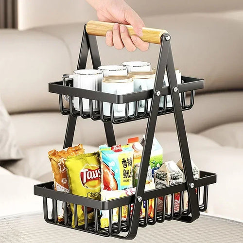 2/3 Tiers Countertop Fruit Basket,Portable Fruit Bowle Basket Kitchen Organizer Storage & Dining Room Fruits Vegetable Snacks