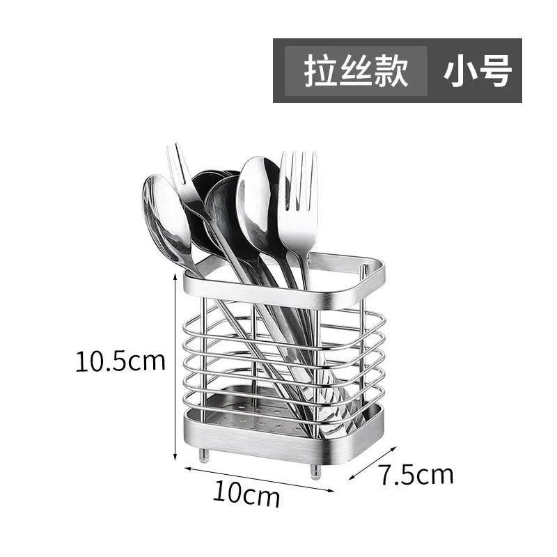 Suspension type Household Stainless Steel Kitchen Cutlery Holder Drainer For chopstick Forks Spoons Storage Organizer Ware Racks