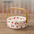 Ceramic Portable Fruit Basket Creative Outdoor Camping Snacks Fruit Cut Storage Basket Afternoon Tea Snack Placement Basket