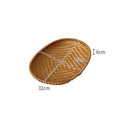 HeMu Bamboo woven oval basket Bamboo storage basket drying round dustpan Hotel storage steamed bun basket fruit basket