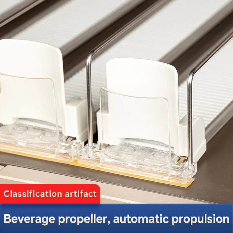 Automatic Beverage Pusher For Fridge Transparents Drinking Sliding Container Kitchen Storage Boxes Shelf Glide Organizer Rack
